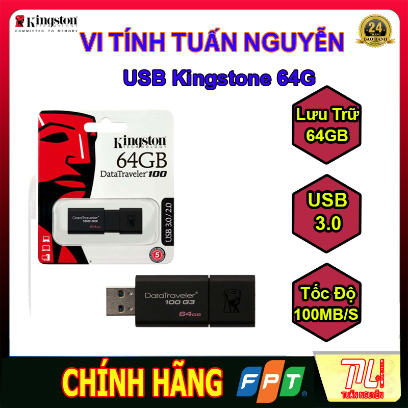 USB Kingstone 64G 3.0 Chính Hãng FPT