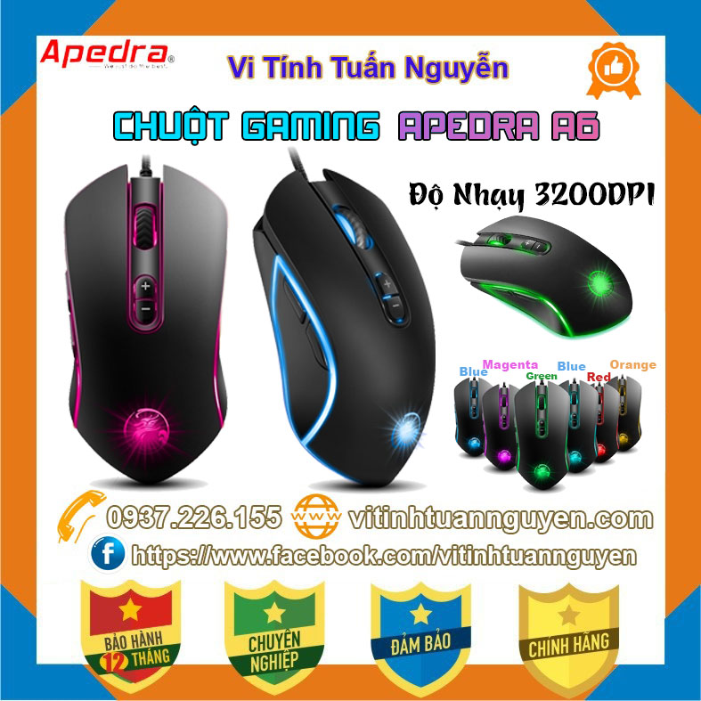 Chuột Game APEDRA A6 Led USB