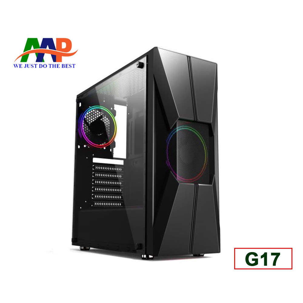 Case AAP G17 GAMING (Mặt Trước Fan Led , Hông Trong Suốt)