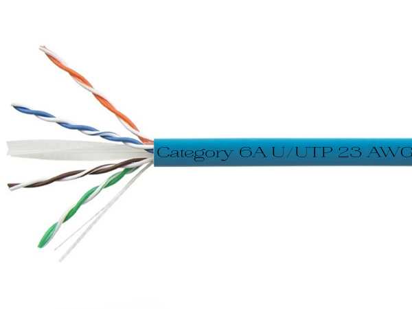 Category 6A U/UTP 23 AWG 4 Pair Cable PVC E Series, Blue