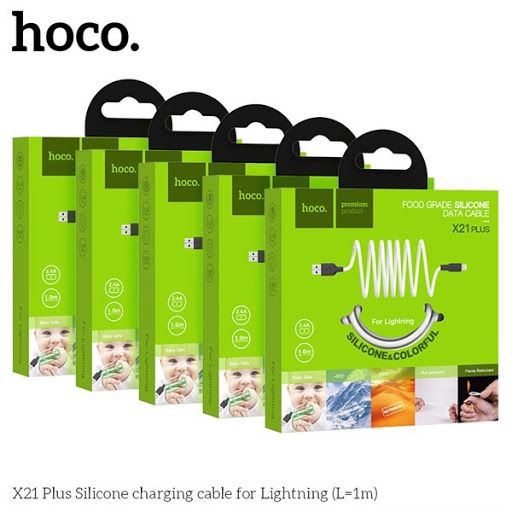 Dây Sạc Nhanh Nhựa Silicon Iphone Hoco X21 Plus - Dài 1M