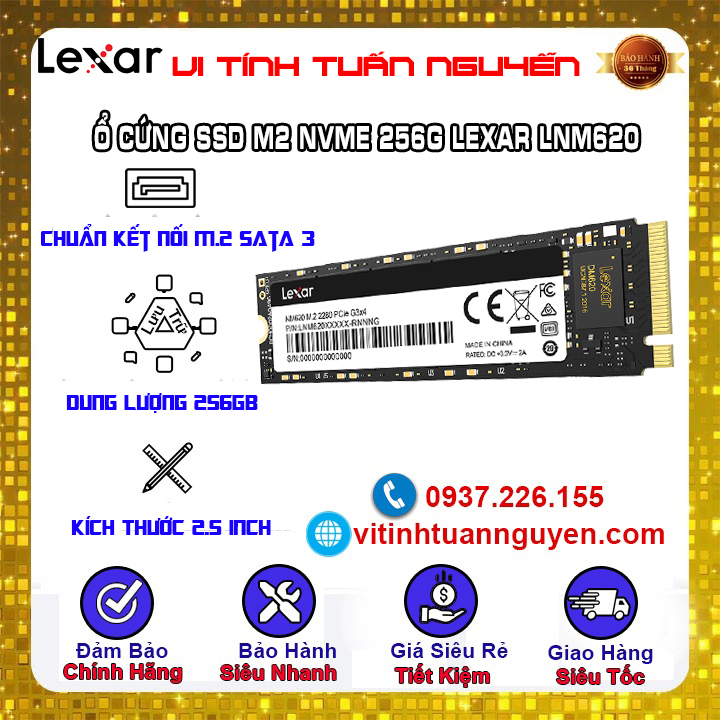 Ổ Cứng SSD M2 NVME 256G LEXAR LNM620 Chính Hãng