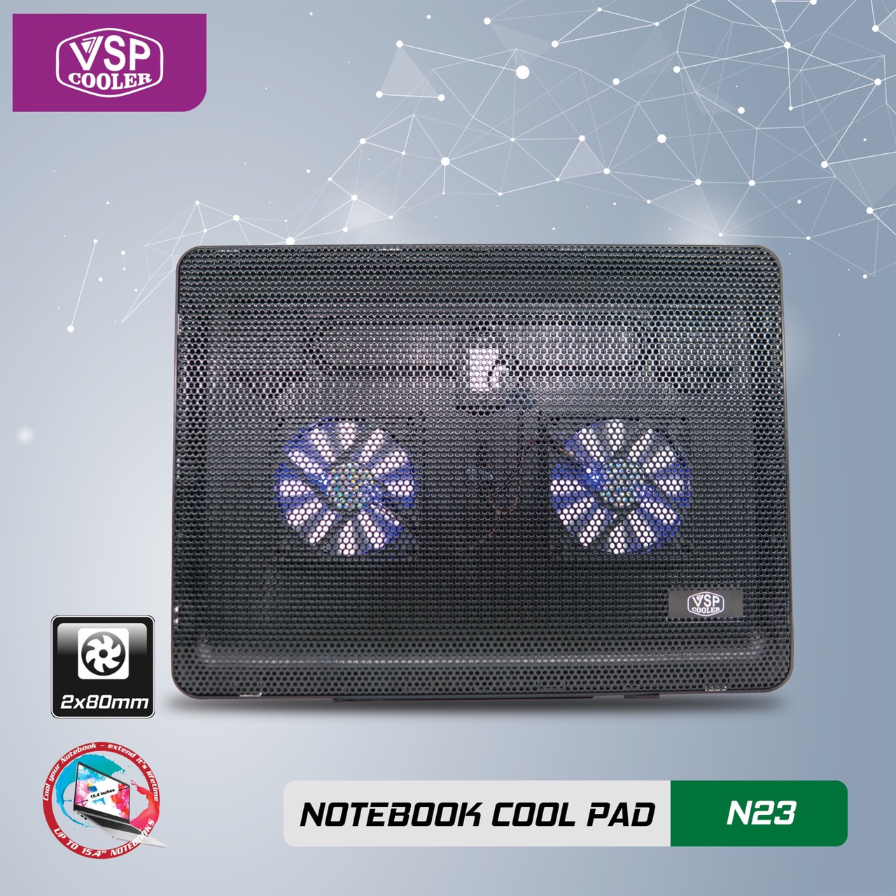 Quạt Tản Nhiệt VSP Cooler N23 (2 Fan 8CM)