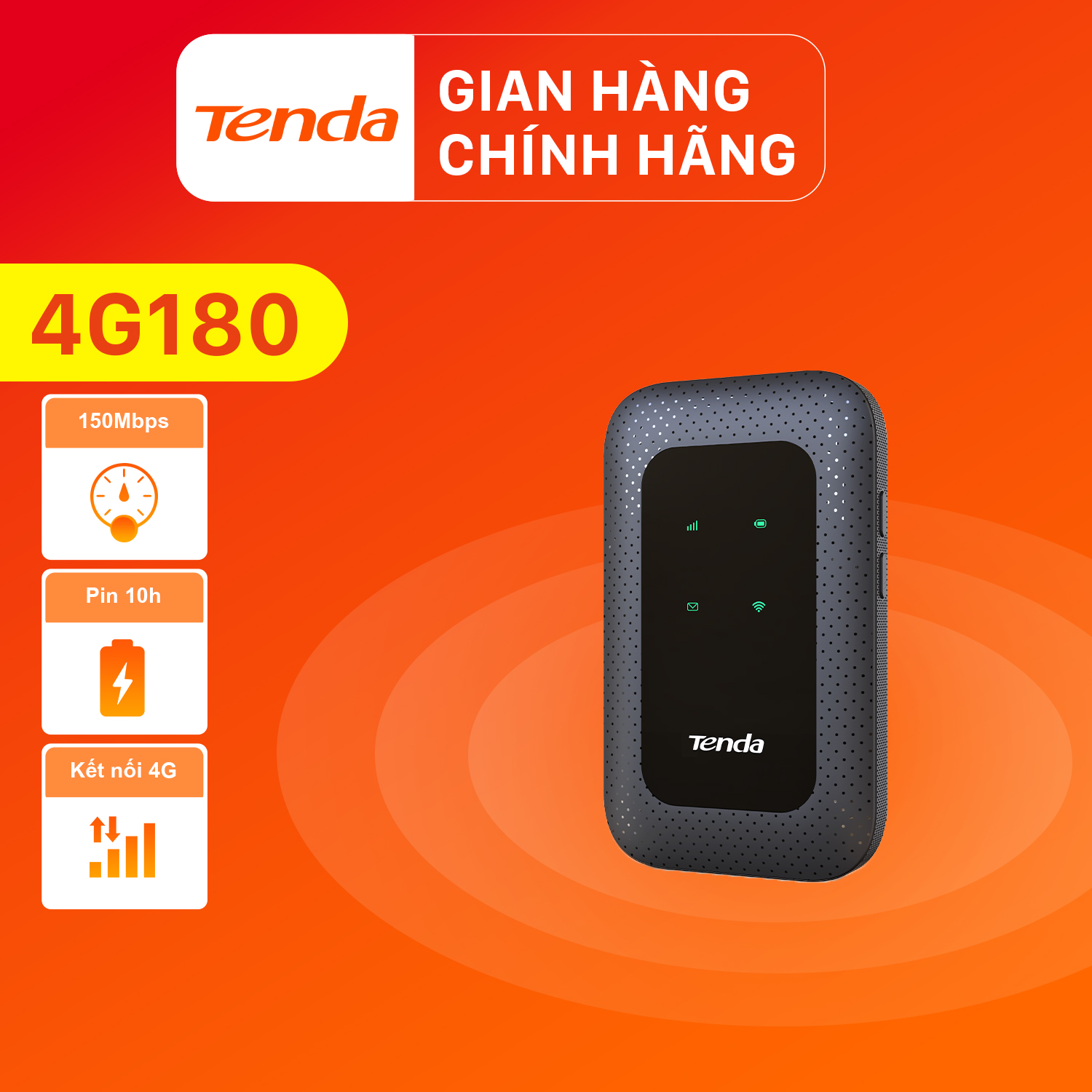 Phát Wifi Tenda 4G180 Chính Hãng
