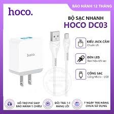 BỘ SẠC NHANH 1 CỔNG USB MICRO USB 3.0 HOCO DC03 MAX - ĐÈN LED