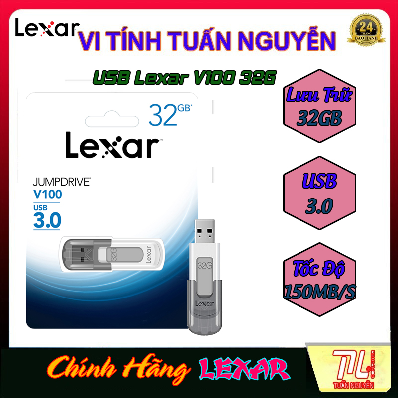 USB 3.0 LEXAR V100 32G Chính Hãng