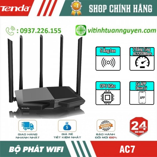 Phát Wifi Tenda AC7 Chính Hãng