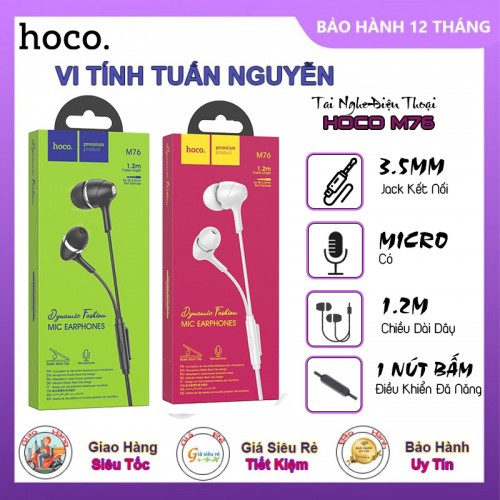 Tai Nghe Điện Thoại Hoco M76 Tpe Jack 3.5mm Có Mic Dài 1m2