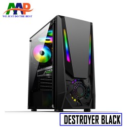 Case AAP Destryer Black Gaming  Mặt Trước Led RGB , Hông Kính Cường...