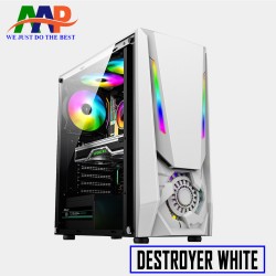 Case AAP Destryer White Gaming  Mặt Trước Led RGB , Hông Kính Cường...