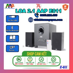 Loa 2.1 AAP E011 Led Chính Hãng (AUX, Bluetooth, USB, Thẻ Nhớ, FM, Remote)